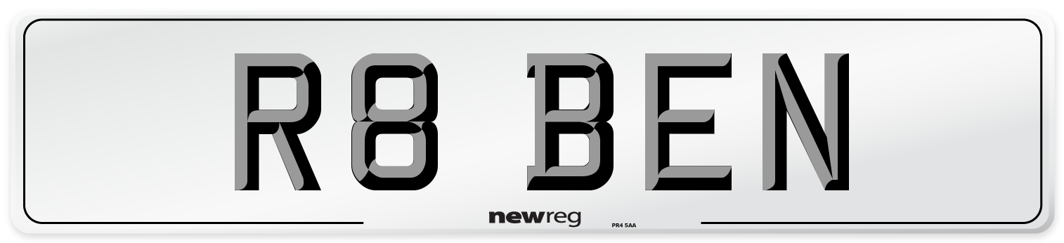 R8 BEN Number Plate from New Reg